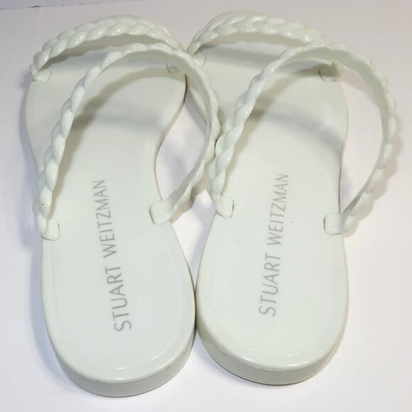 Stuart Weitzman Branded Rubber Jelly Slides White Size 10 - Picture 5 of 7